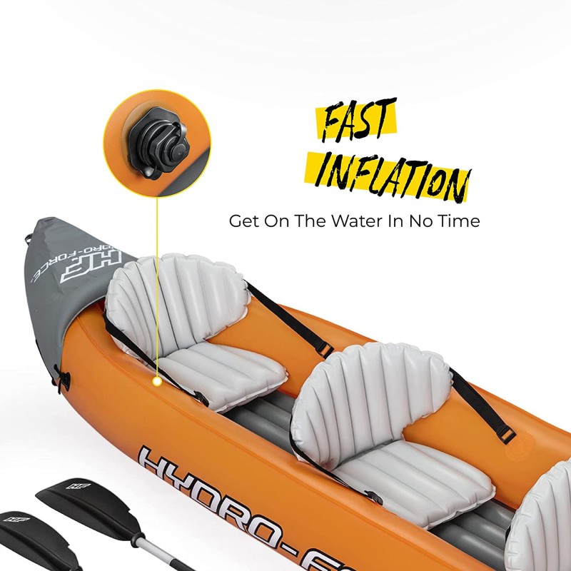Shop Bestway HydroForce 3 Person Inflatable Kayak Set, 3.81m x 1m 65132 in Kuwait Kokonano